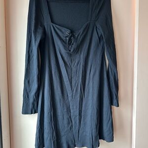 Topshop black mini lace up top